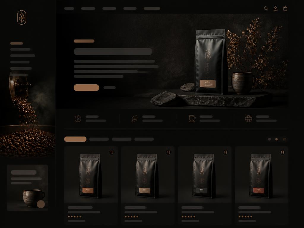 Concept e-commerce website design for a South African coffee roastery